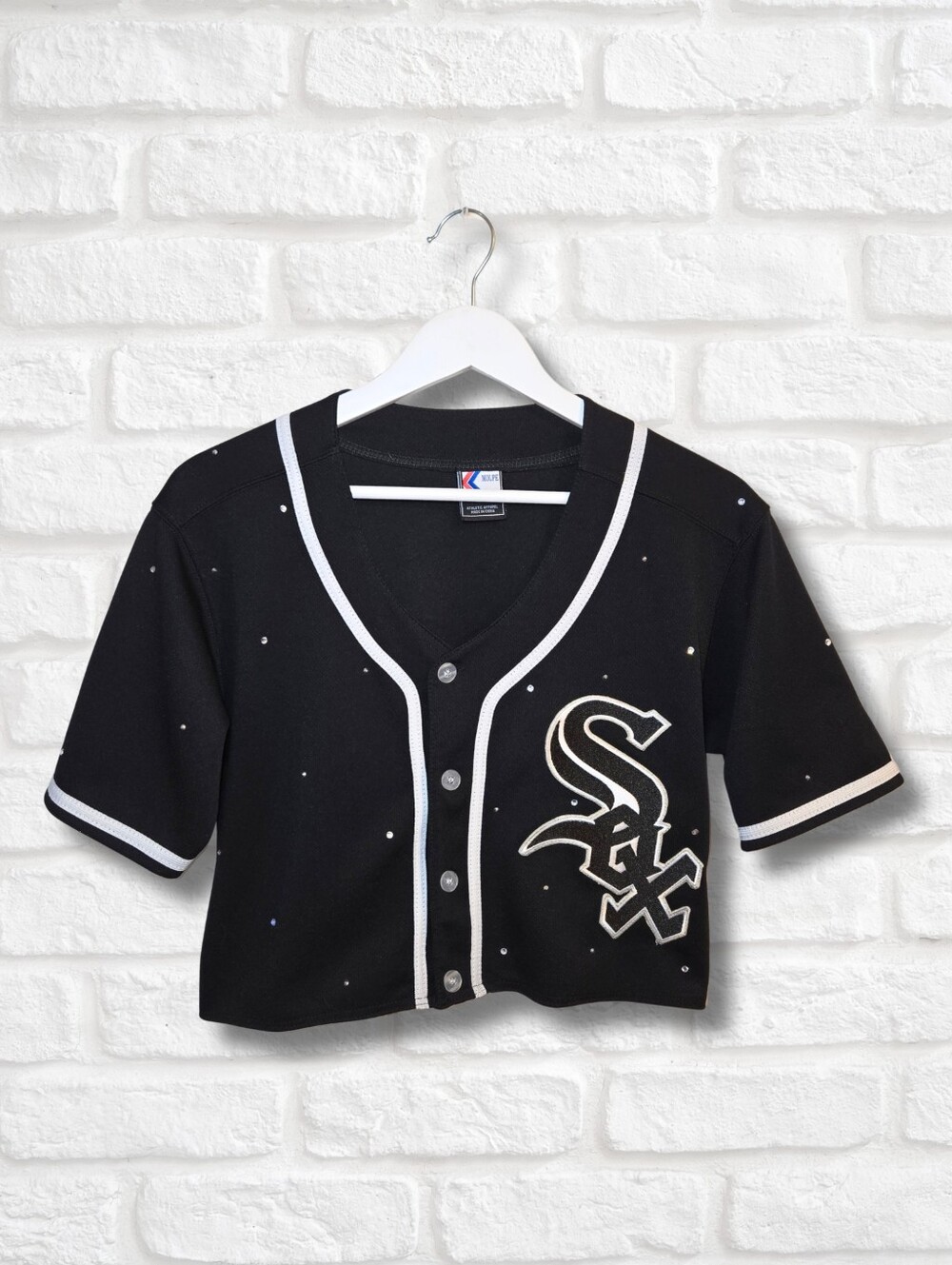 Chicago White Sox Crop Jersey W/Rhinestones